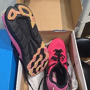 Hoka Women's Fuchsia and Black Athletic Shoes